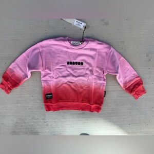 Nununu pink ombré distressed crewneck sweatshirt 3-4T